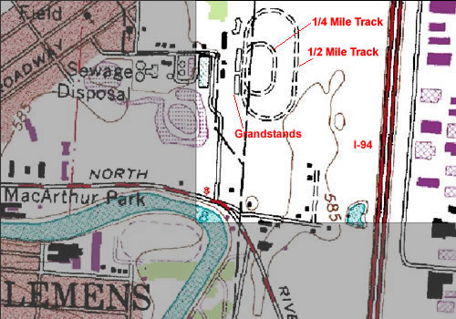 Mt. Clemens Race Track - Topo Map (newer photo)